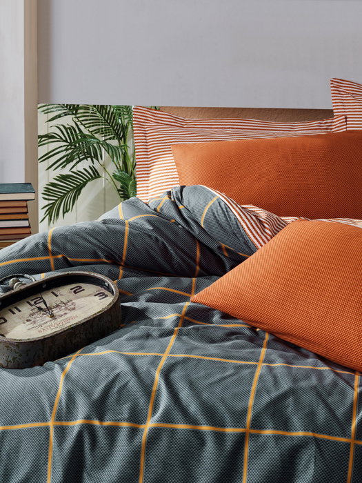 L'essentiel linge de maison Stark - Cinnamon Juego de Fundas para Edredón Doble Ranforce